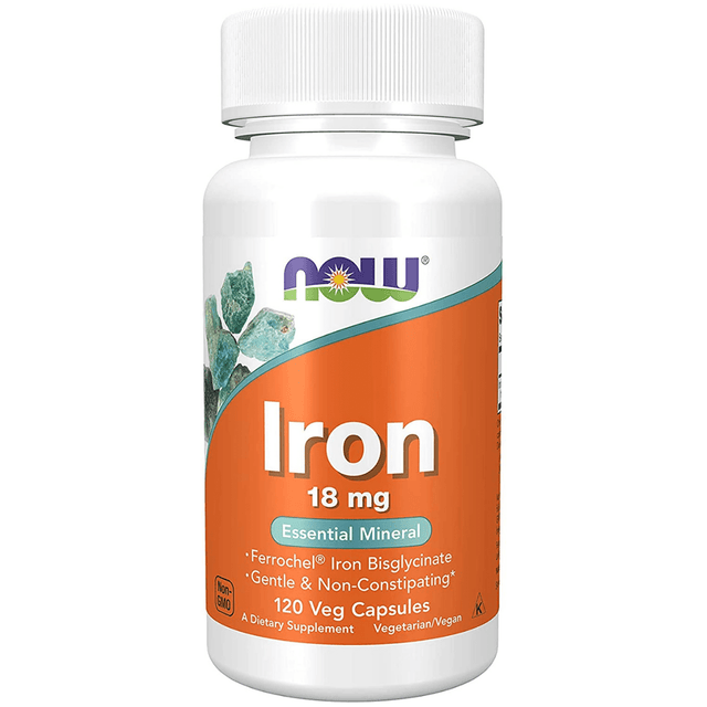 NOW Foods Hierro 18 mg - 120 Cápsulas Veganas - Haz Tu Pedido