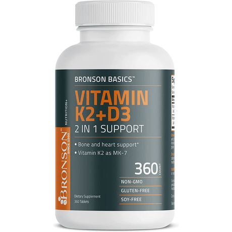 Bronson Vitamina K2 Con Vitamina D3 - 360 Tabletas - Haz Tu Pedido
