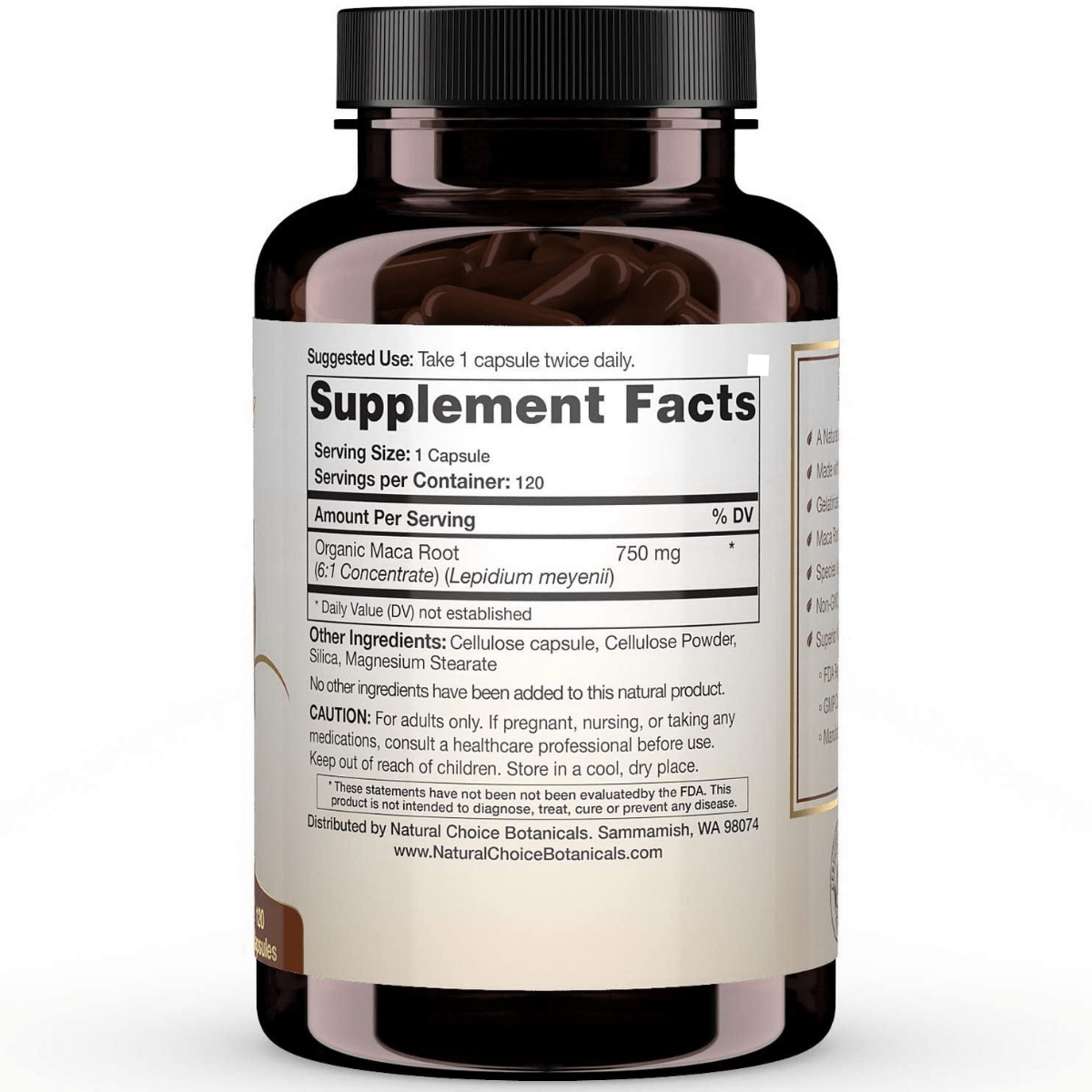 Natural Choice Botanicals Maca 750 Mg - 120 Cápsulas - Haz Tu Pedido
