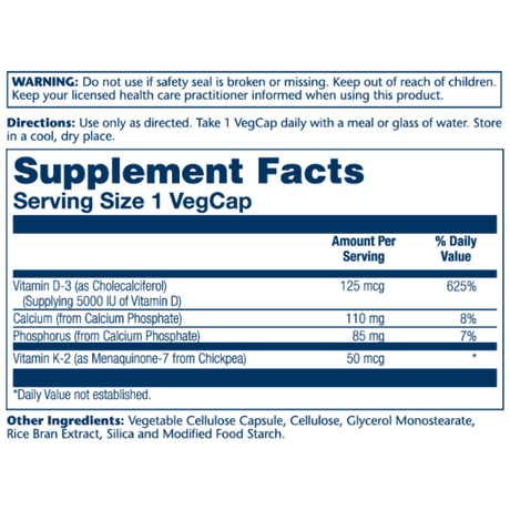 Solaray Vitamina D3 Y K2 - Haz Tu Pedido