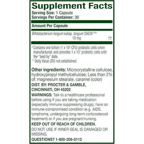 Tabla de suplemento Align ProFormula Bifidobacterium longum 35624 - 30 cápsulas