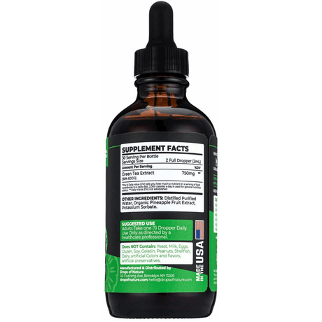 Drops Of Nature Extracto De Té Verde 750 mg - Piña - 60 ml - Haz Tu Pedido