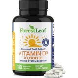 ForestLeaf Vitamin D3 10,000 IU - 180 Cápsulas Vegetales - Haz Tu Pedido
