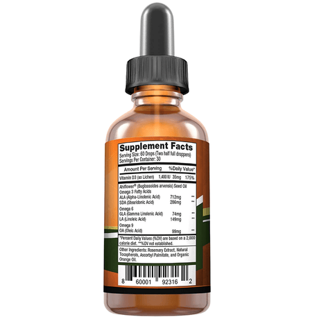 SBR Nutrition Vitamin D3 And Omega 3-6-9 With Ahiflow Oil - 60 ml - Haz Tu Pedido