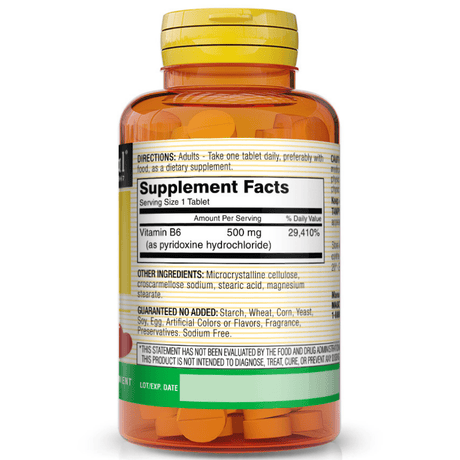 Mason Natural Vitamin B6 500 mg - 60 Tabletas - Haz Tu Pedido