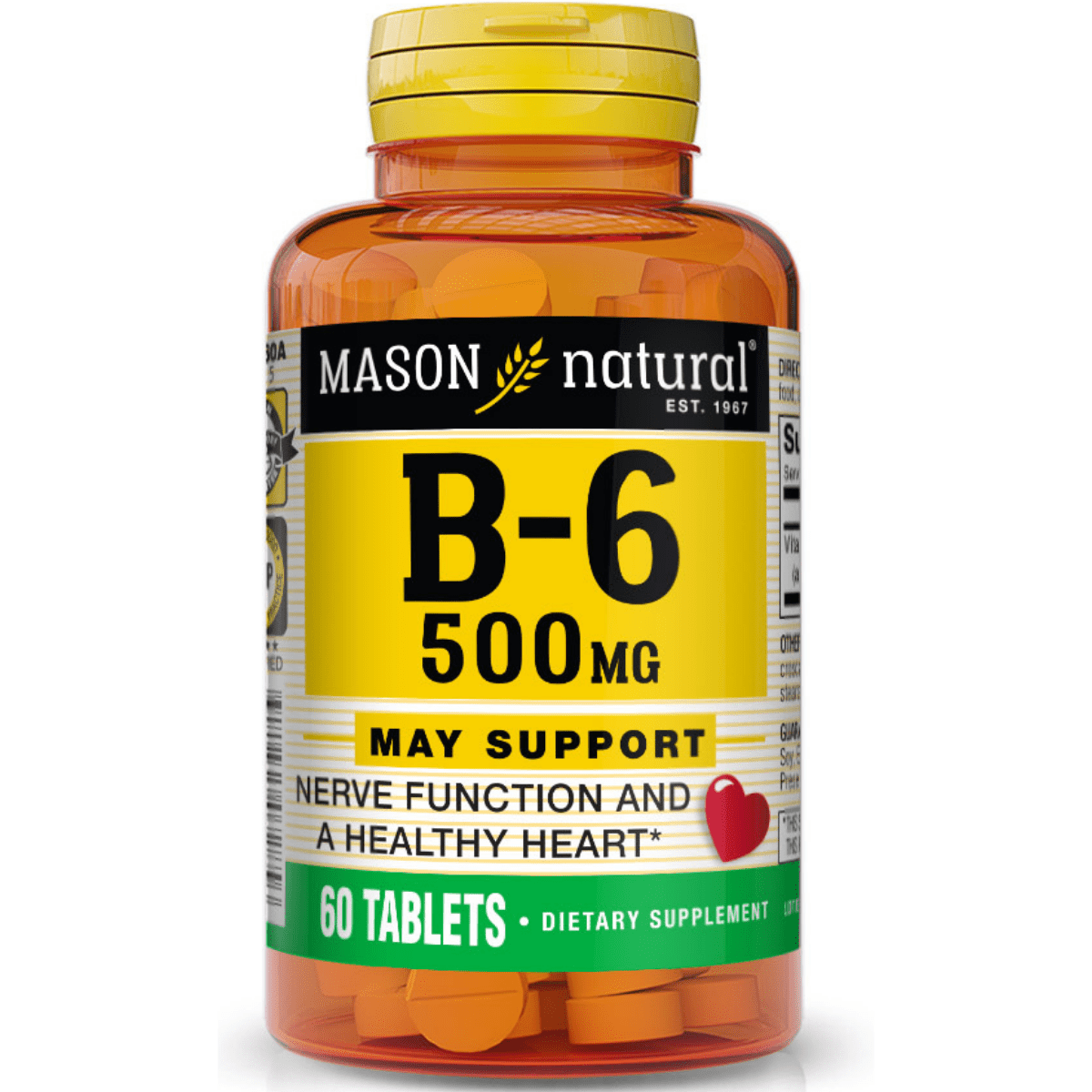 Mason Natural Vitamin B6 500 mg - 60 Tabletas - Haz Tu Pedido