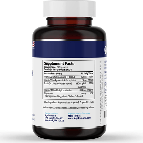 AgeImmune Brilliant Vitamin B+ - 60 Cápsulas Vegetarianas - Haz Tu Pedido