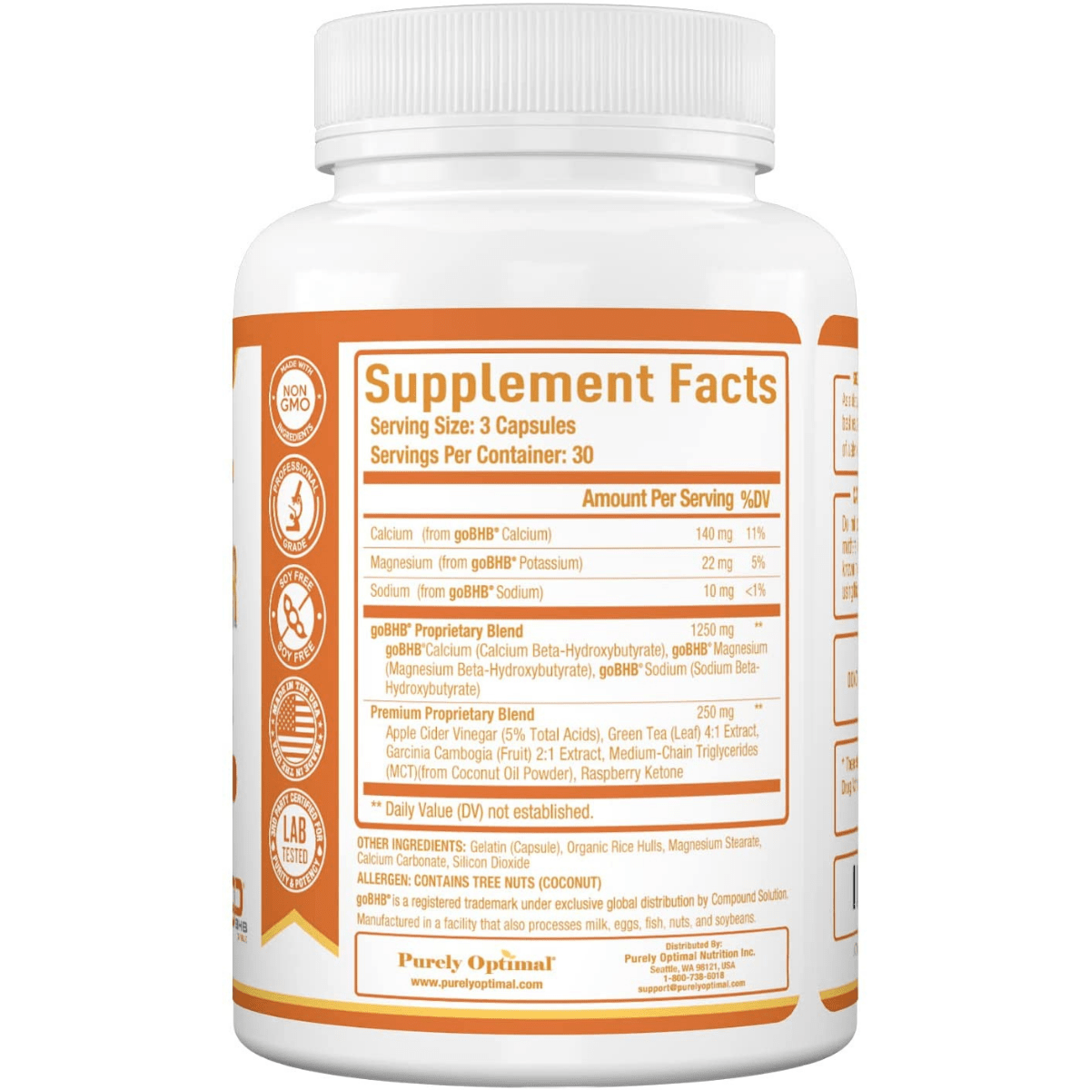 Purely Optimal Keto + Apple Cider Vinegar - 90 Cápsulas - Haz Tu Pedido