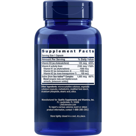 Life Extension Vitamins D And K With Sea-Iodine - Haz Tu Pedido