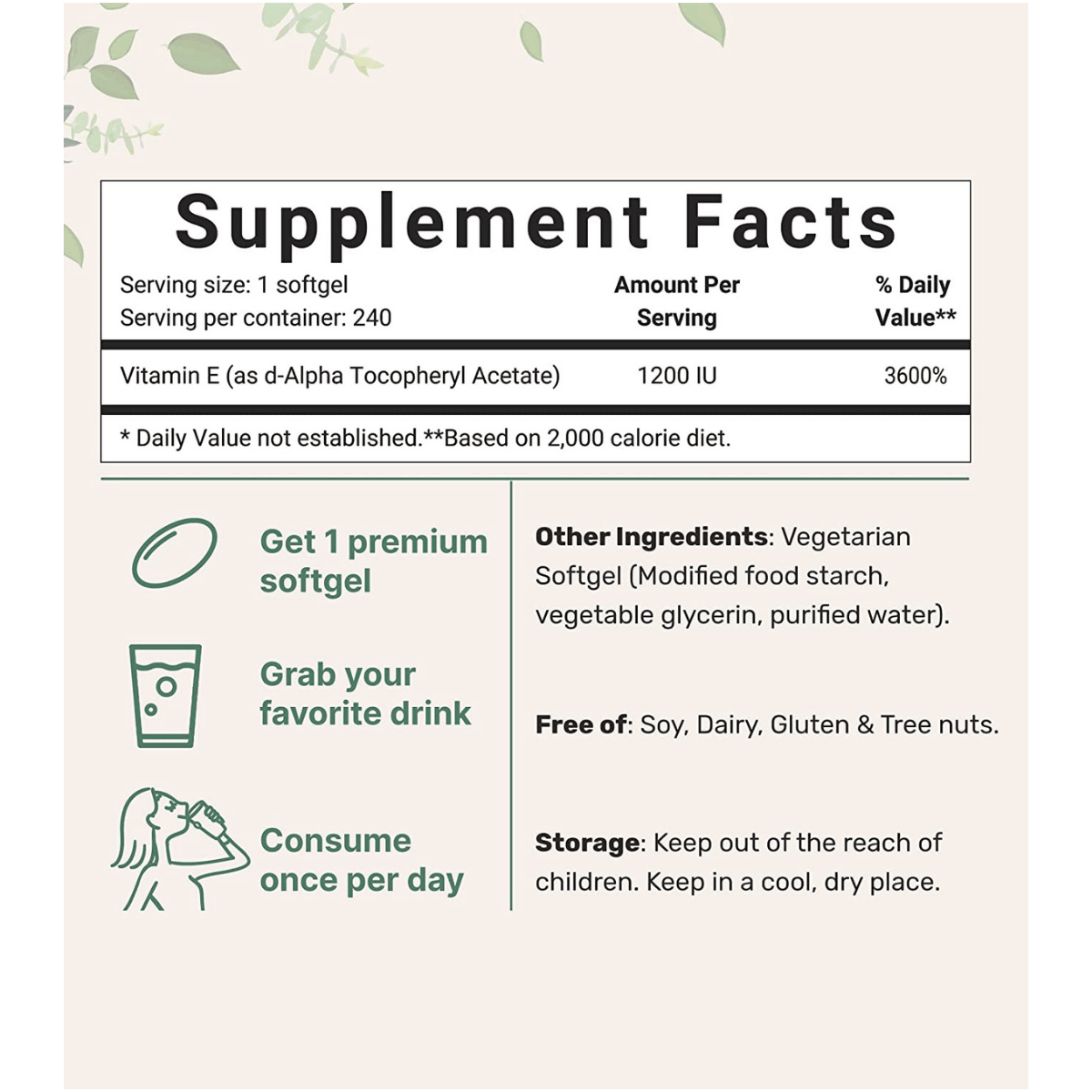 Micro Ingredients Vitamin E - 240 Cápsulas Blandas - Haz Tu Pedido