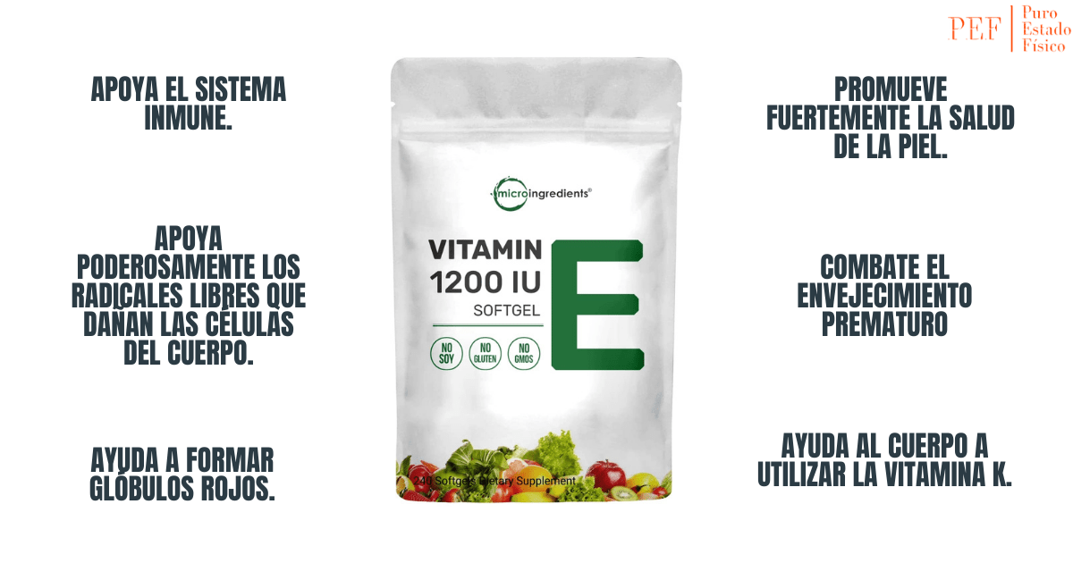 Micro Ingredients Vitamin E - 240 Cápsulas Blandas - Haz Tu Pedido