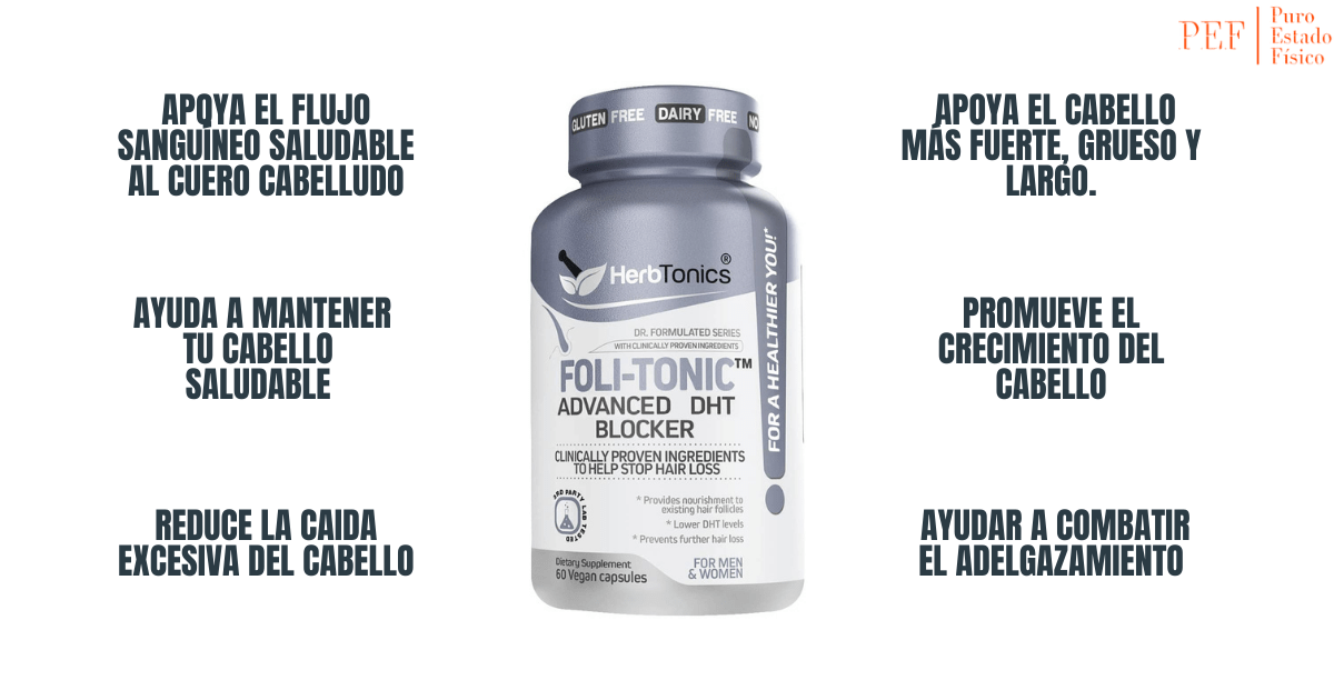 Herbtonics Folic - Tonic Advanced DHT Blocker - 60 Cápsulas Veganas - Haz Tu Pedido