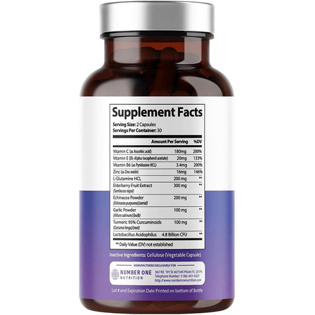 Number One Nutrition Inmune Support Elderberry - 60 Cápsulas Veganas - Haz Tu Pedido