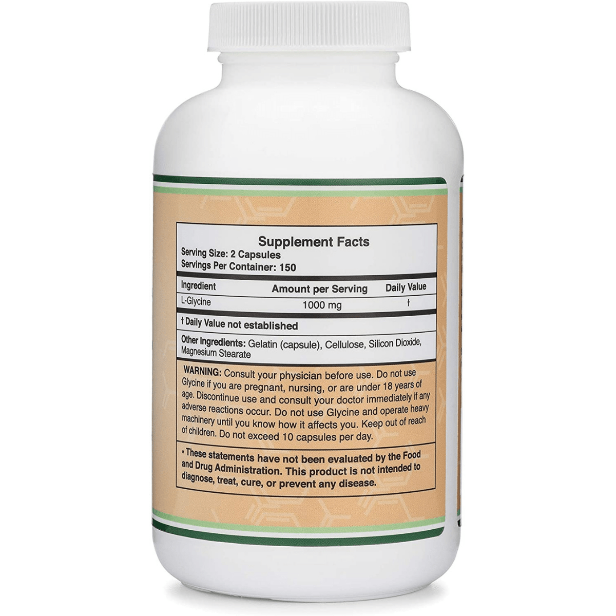 Double Wood Glycine 1000 mg - 300 Cápsulas - Haz Tu Pedido