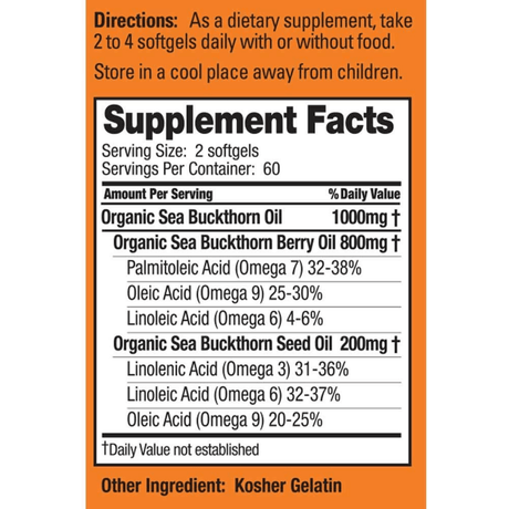 SeabuckWonders Omega-7 Complete With Organic Sea Buckthorn Oil - Haz Tu Pedido