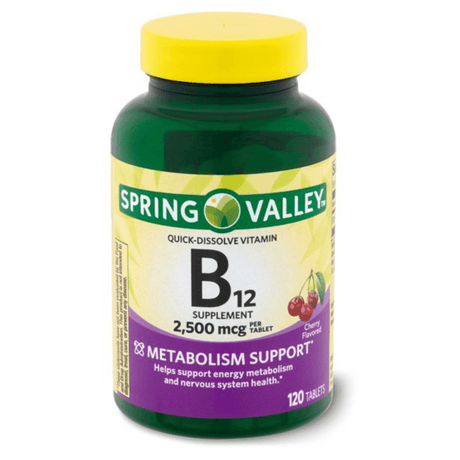 Spring Valley Vitamin B12 2500 mcg - 120 Tabletas - Haz Tu Pedido