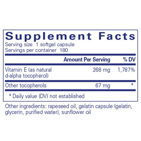 Pure Encapsulations Vitamin E (with Mixed Tocopherols) - Haz Tu Pedido