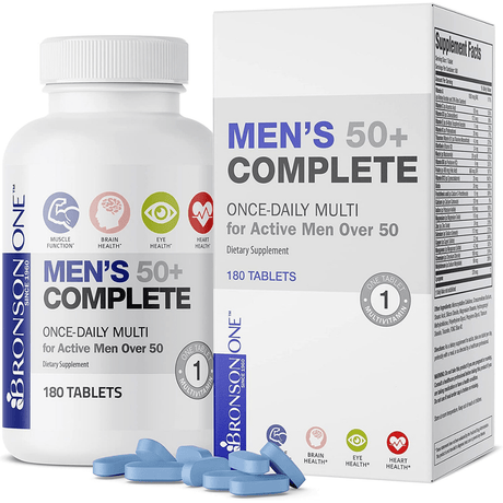 Bronson Mens 50+ Complete Multivitamin - 180 Tabletas - Haz Tu Pedido