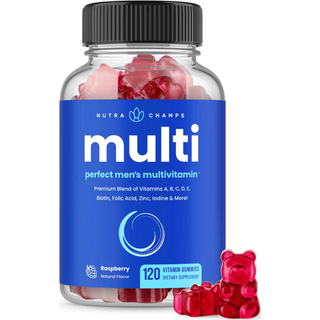 NutraChamps Men's Multivitamin - Frambuesa - 120 Gomitas - Haz Tu Pedido