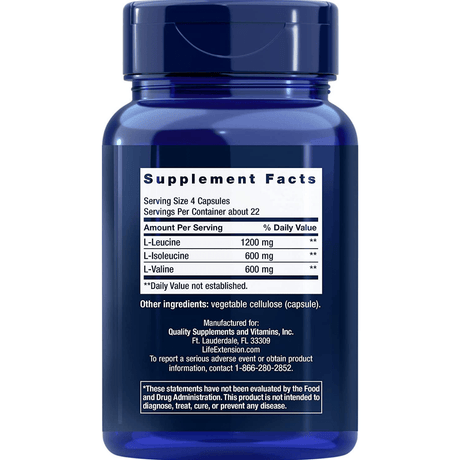 Life Extension Branched Chain Amino Acids - 90 Cápsulas - Haz Tu Pedido