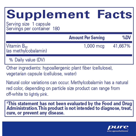 Pure Encapsulations Metilcobalamina - Haz Tu Pedido