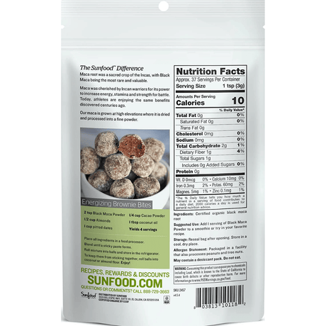 Sunfood Superfoods Black Maca - 113 g - Haz Tu Pedido