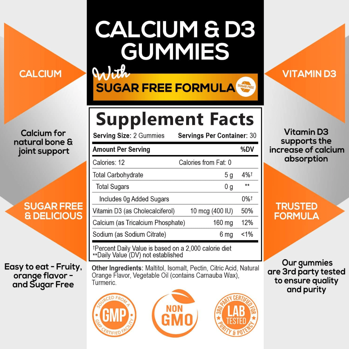 Nature's nutrition Calcio con Vitamina D3 - 60 Gomitas - Haz Tu Pedido