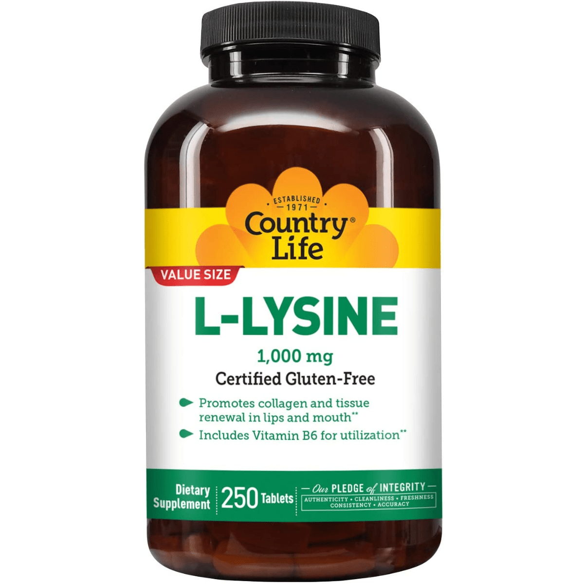Country Life L-Lysine 1000 mg with Vitamin B6 - Haz Tu Pedido
