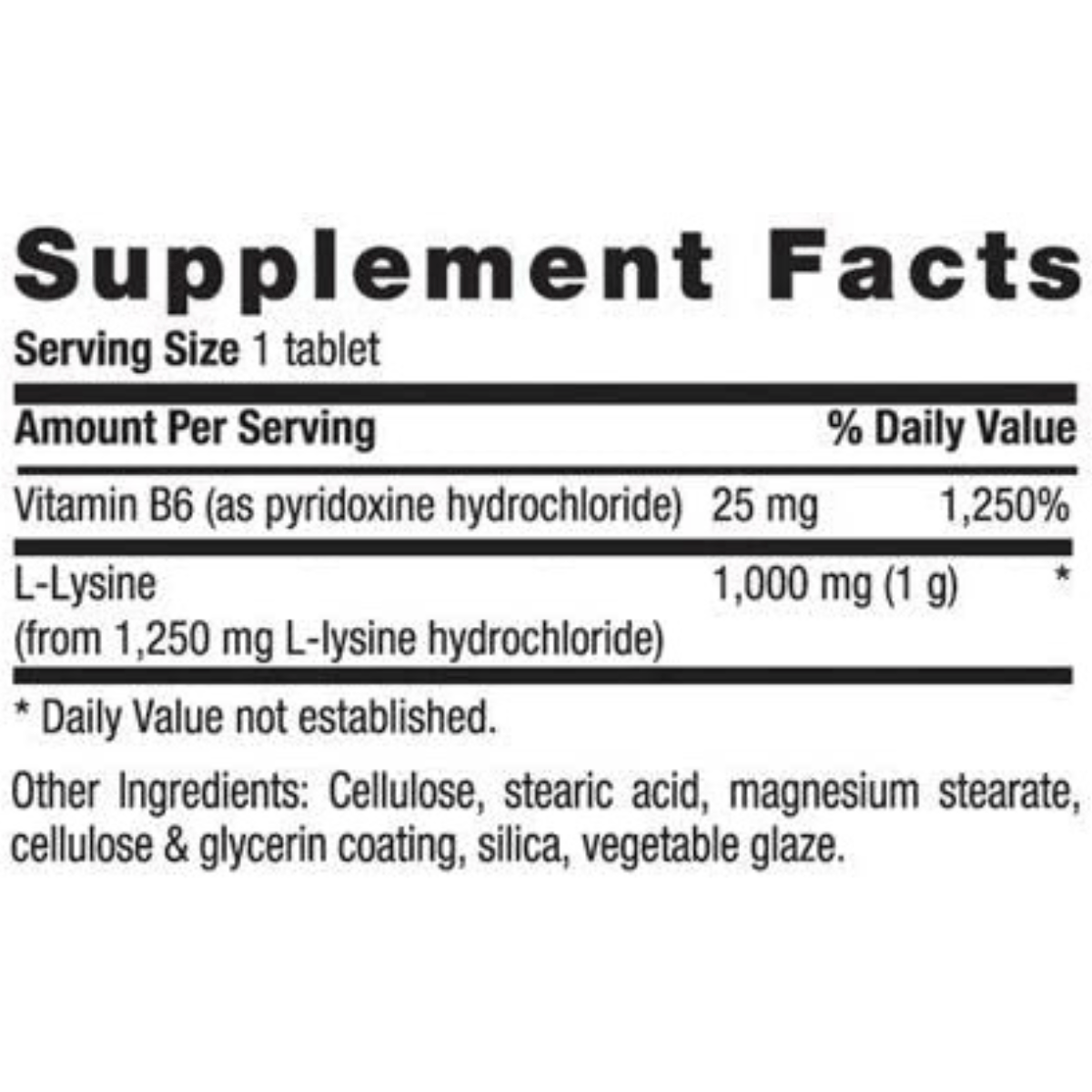 Country Life L-Lysine 1000 mg with Vitamin B6 - Haz Tu Pedido