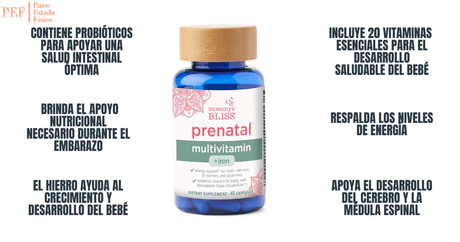 Mommys Bliss Prenatal Multivitamin + Iron - 45 Cápsulas - Haz Tu Pedido
