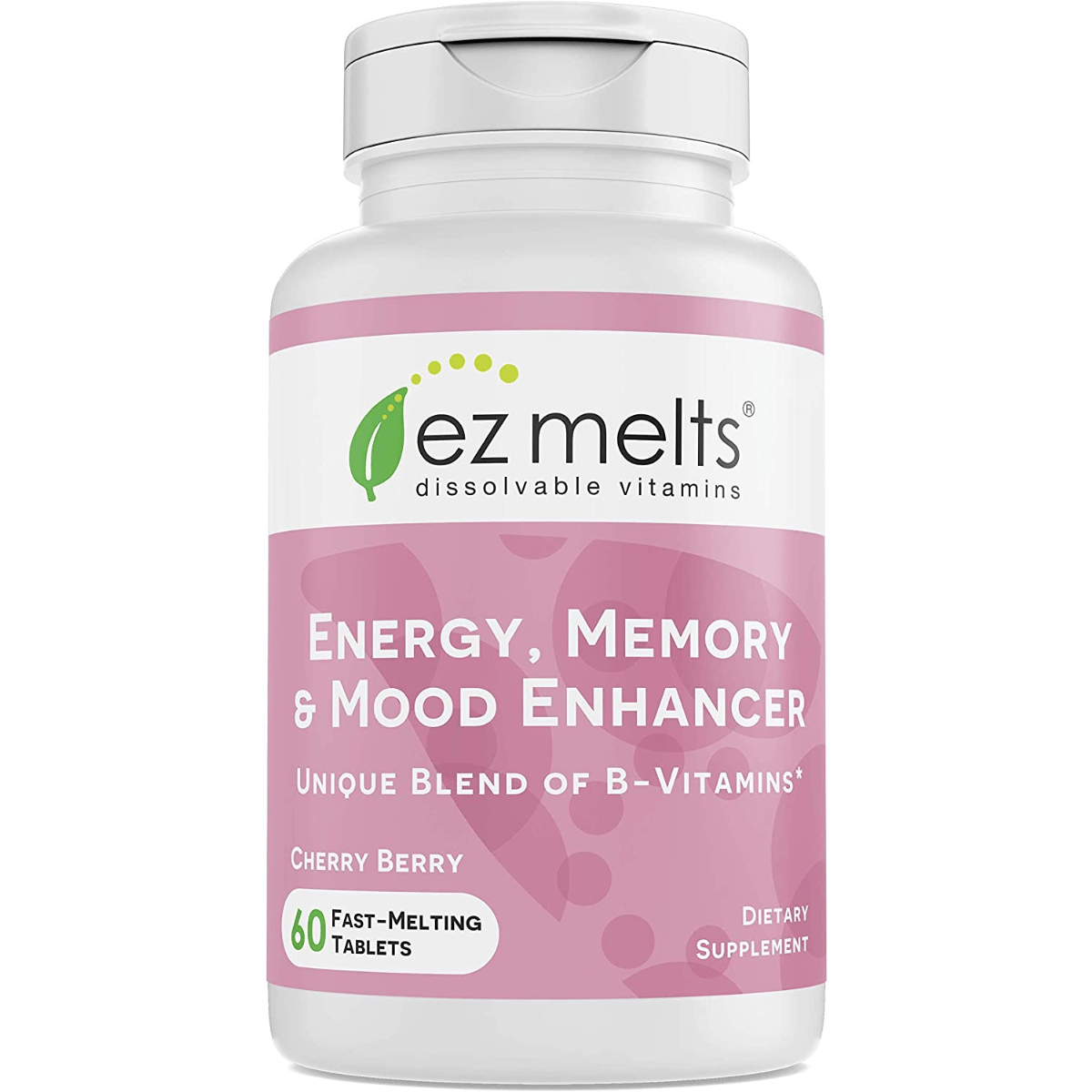 Ez Melts Energy Memory & Mood Enhancer - Bayas de Cereza - 60 Tabletas - Haz Tu Pedido