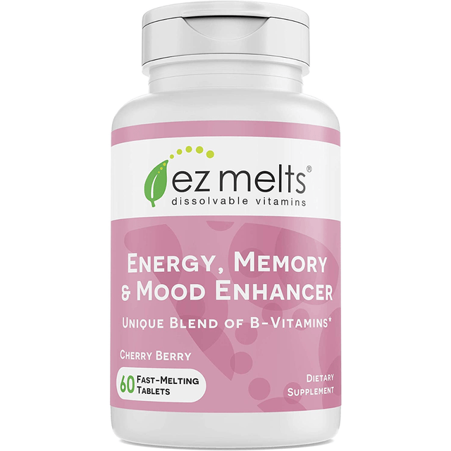Ez Melts Energy Memory & Mood Enhancer - Bayas de Cereza - 60 Tabletas - Haz Tu Pedido