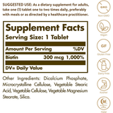 Solgar Biotin 300 mcg - 100 Tabletas - Haz Tu Pedido