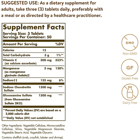 Solgar Glucosamine Chondroitin Complex - 150 Tabletas - Haz Tu Pedido