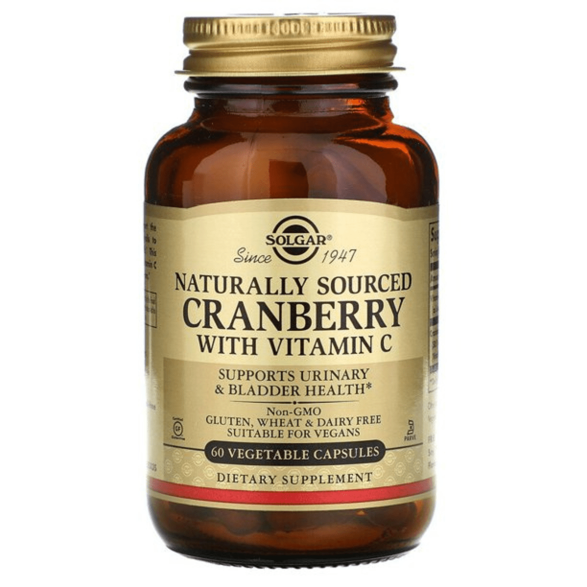Solgar Natural Cranberry with Vitamin C - 60 Cápsulas Vegetales - Haz Tu Pedido