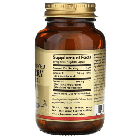 Solgar Natural Cranberry with Vitamin C - 60 Cápsulas Vegetales - Haz Tu Pedido
