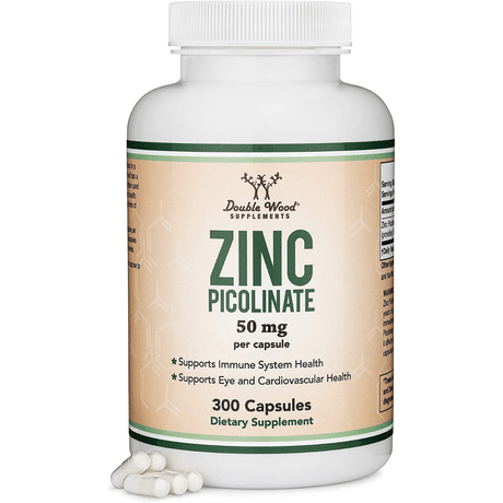 Double Wood Zinc Picolinate 50 mg - 300 Cápsulas - Haz Tu Pedido