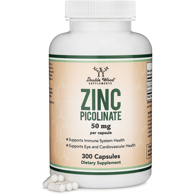 Double Wood Zinc Picolinate 50 mg - 300 Cápsulas - Haz Tu Pedido
