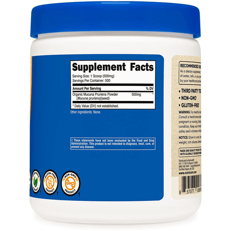 Nutricost Mucuna Pruriens - Sin Sabor - 250 g - Haz Tu Pedido