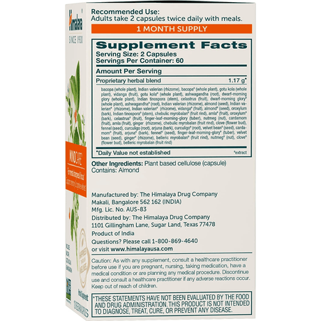 Himalaya MindCare Nootropic - 120 Cápsulas Vegetarianas - Haz Tu Pedido