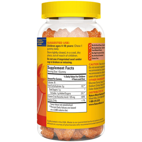 Nature Made Vitamin C for Children - Naranja - 110 Gomitas - Haz Tu Pedido