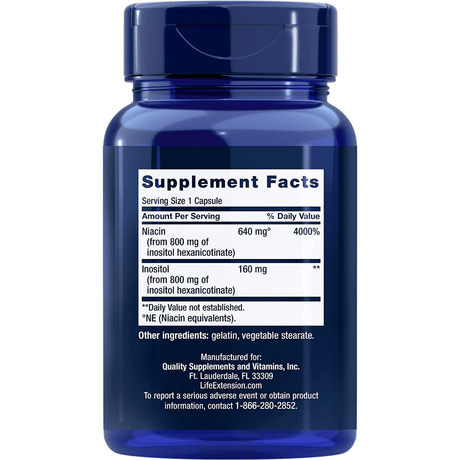 Life Extension  No Flush Niacin 640 mg - 100 Cápsulas - Haz Tu Pedido