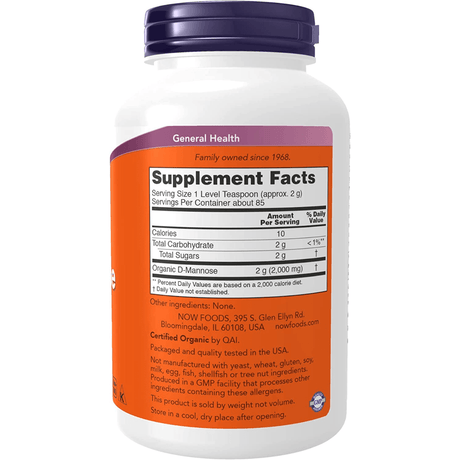 NOW Foods D-Mannose Pure Powder - 170 g - Haz Tu Pedido