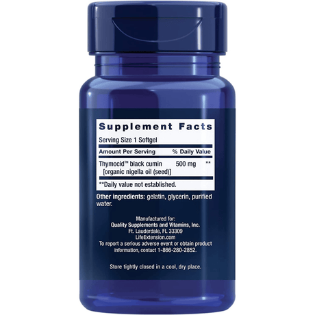 Life Extension Black Cumin 500 mg - 60 Cápsulas Blandas - Haz Tu Pedido