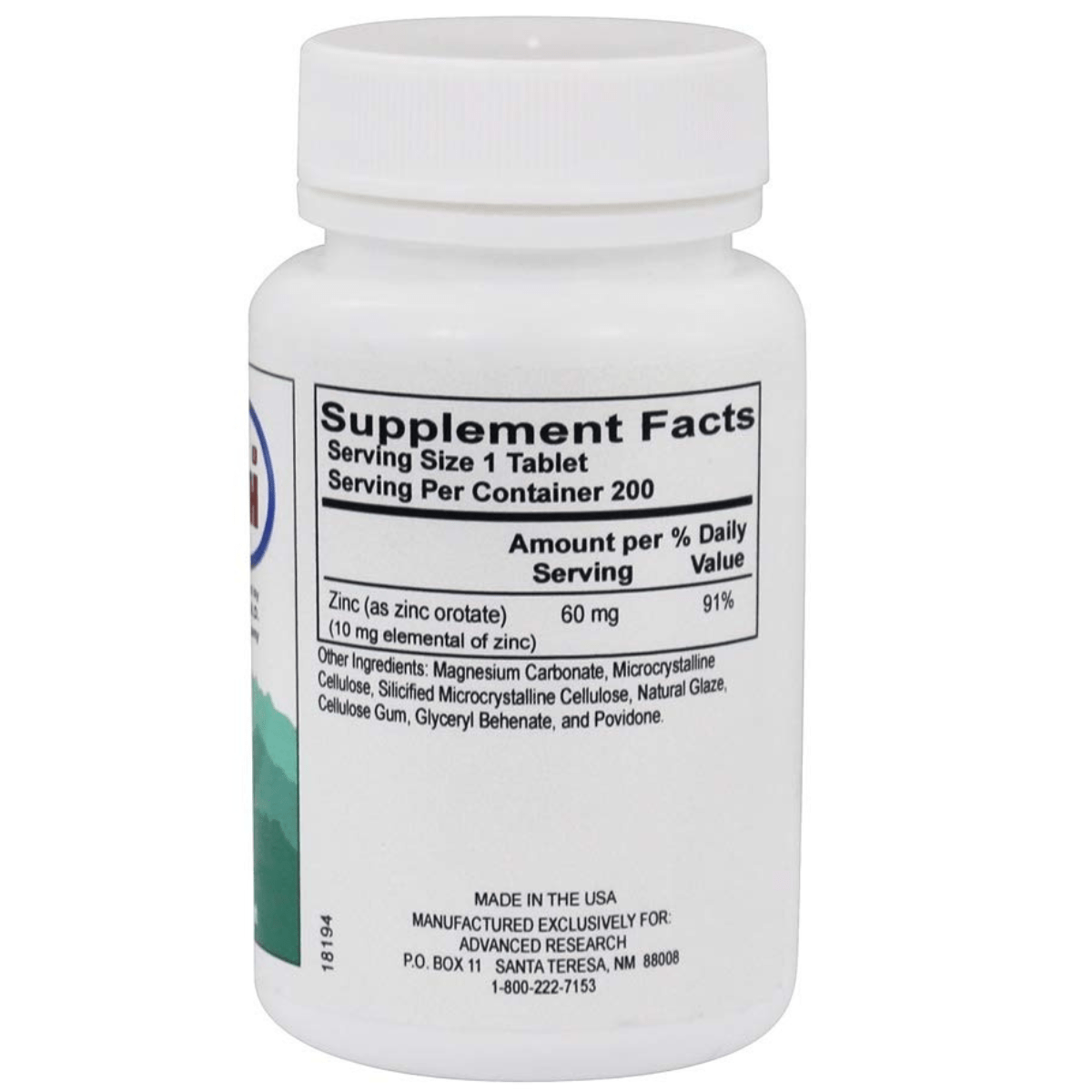 Advanced Research Zinc Orotate - 200 Tabletas - Haz Tu Pedido