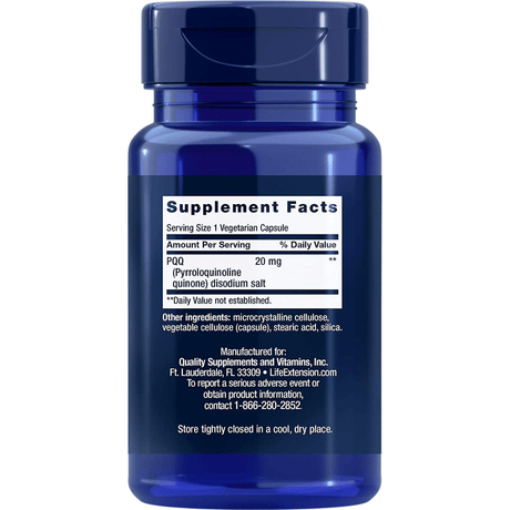 Life Extension PQQ (Pyrroloquinoline Quinone) 20 mg - 30 Cápsulas Vegetarianas - Haz Tu Pedido