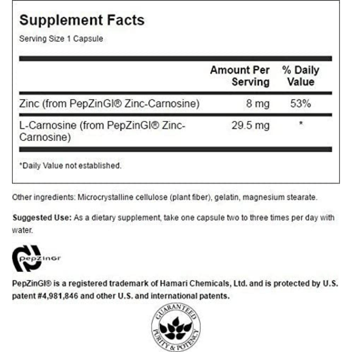 Swanson Zinc Carnosine - 60 Cápsulas - Haz Tu Pedido