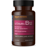 Amazon Elements Vitamin B12 - 5000 mcg - Bayas - 65 Pastillas - Haz Tu Pedido