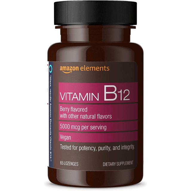 Amazon Elements Vitamin B12 - 5000 mcg - Bayas - 65 Pastillas - Haz Tu Pedido