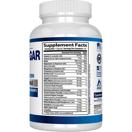 Arazo Nutrition Blood Sugar 365 - 120 Cápsulas - Haz Tu Pedido
